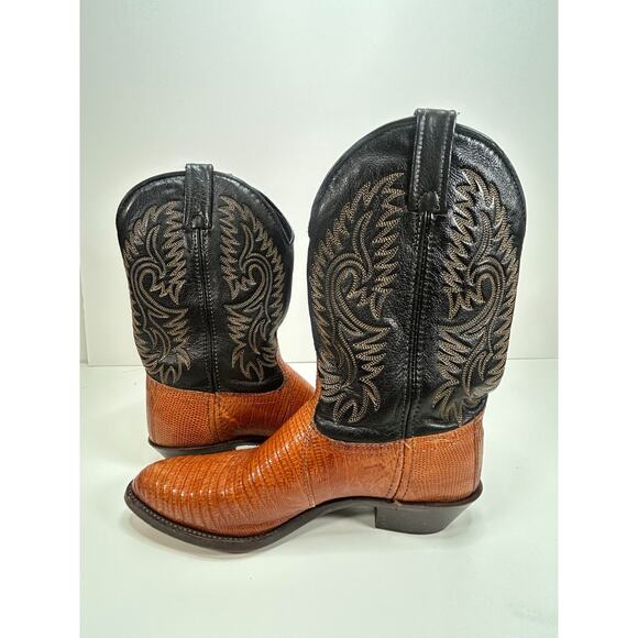 Vintage J Chisholm Lizard Western Cowboy Boots Women's Size 10 M Made in USA - Picture 7 of 10